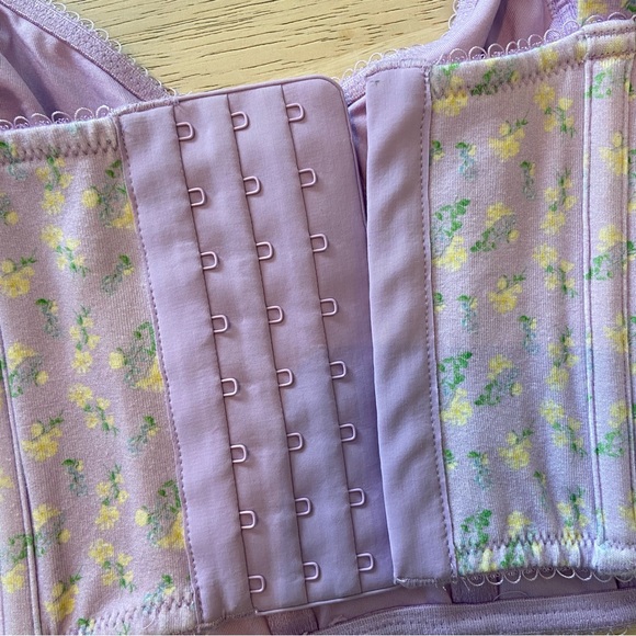Lavender Floral Corset Crop Top Women’s Size Medium-Large - Picture 8 of 15